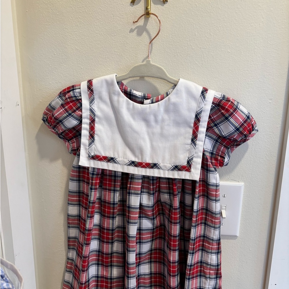 Plaid Red and White Kids Formal Dress
